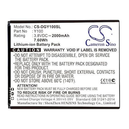 Bsc Preferred Doogee Valencia 2 Y100 Y100 Pro Mobile Phone Replacement Battery CS-DGY100SL
